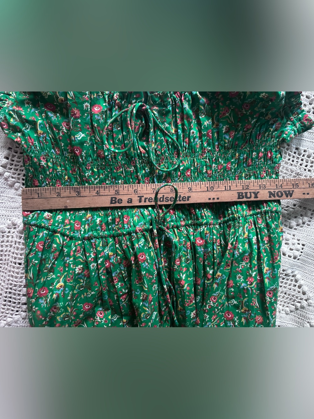 Doen Emmaretta in Emerald Jardin Du Chateau Size Large NWT (Slight Flaw) - Picture 11 of 13